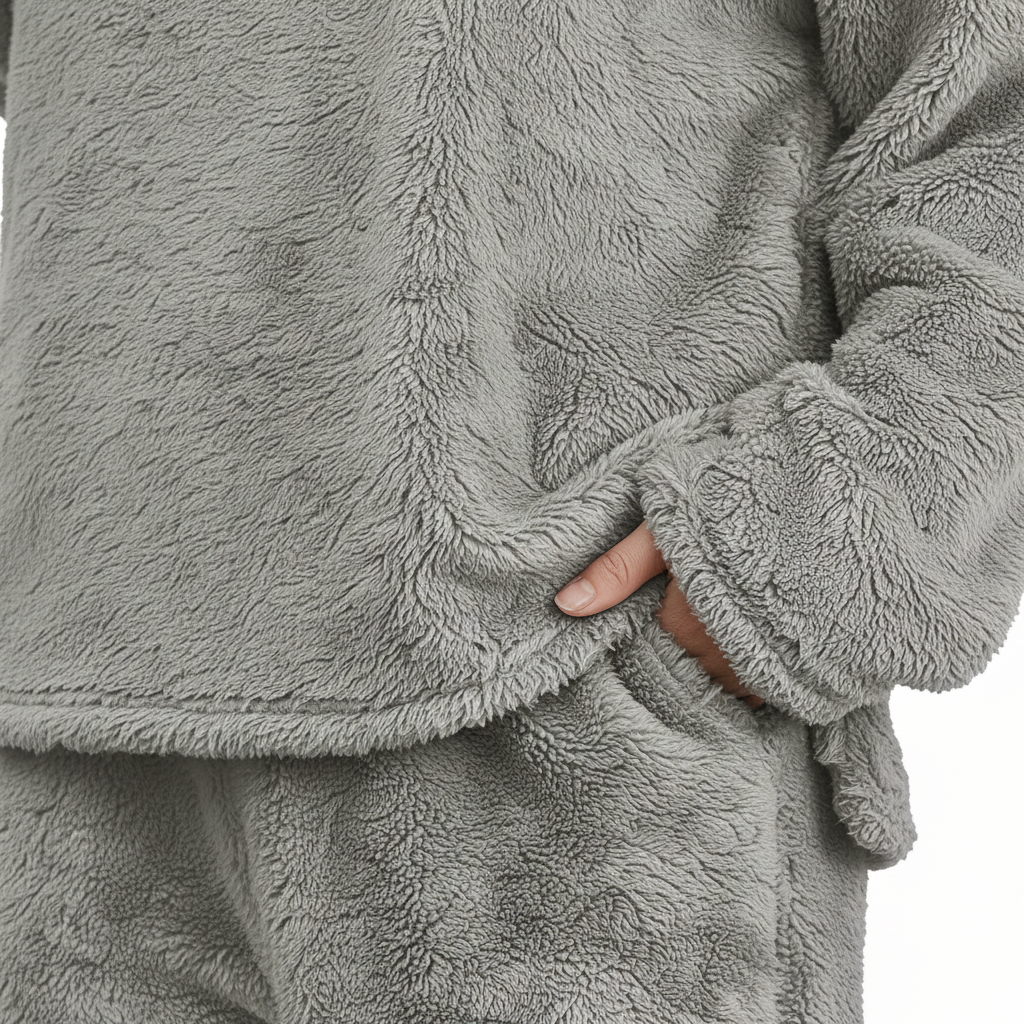 Ruth-Ophelia | Women's Shawl-Collar Teddy Fleece Lounge Set