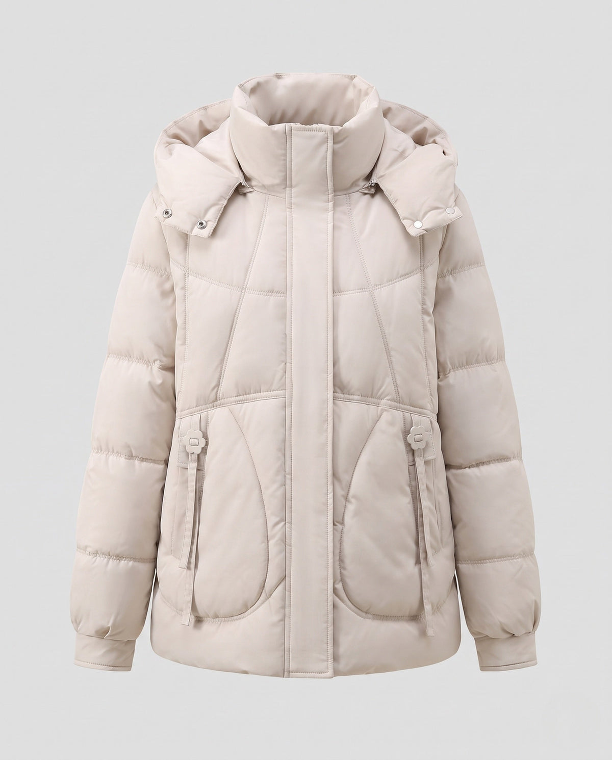 Estelle | Women's Short Puffer Coat with Removable Hood