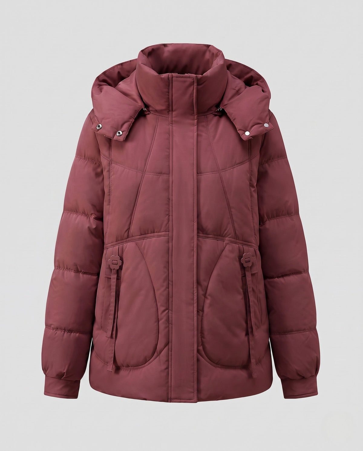 Estelle | Women's Short Puffer Coat with Removable Hood