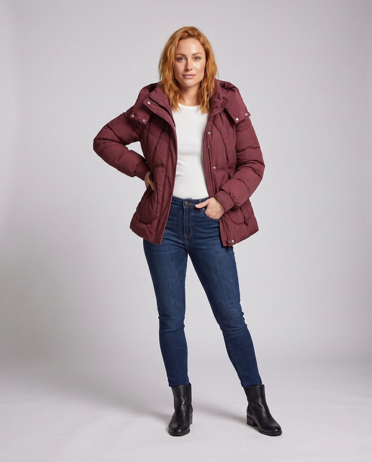 Estelle | Women's Short Puffer Coat with Removable Hood