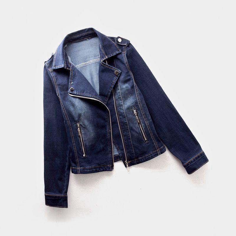 Delia-Gloria | Women's Slim Denim Biker Jacket