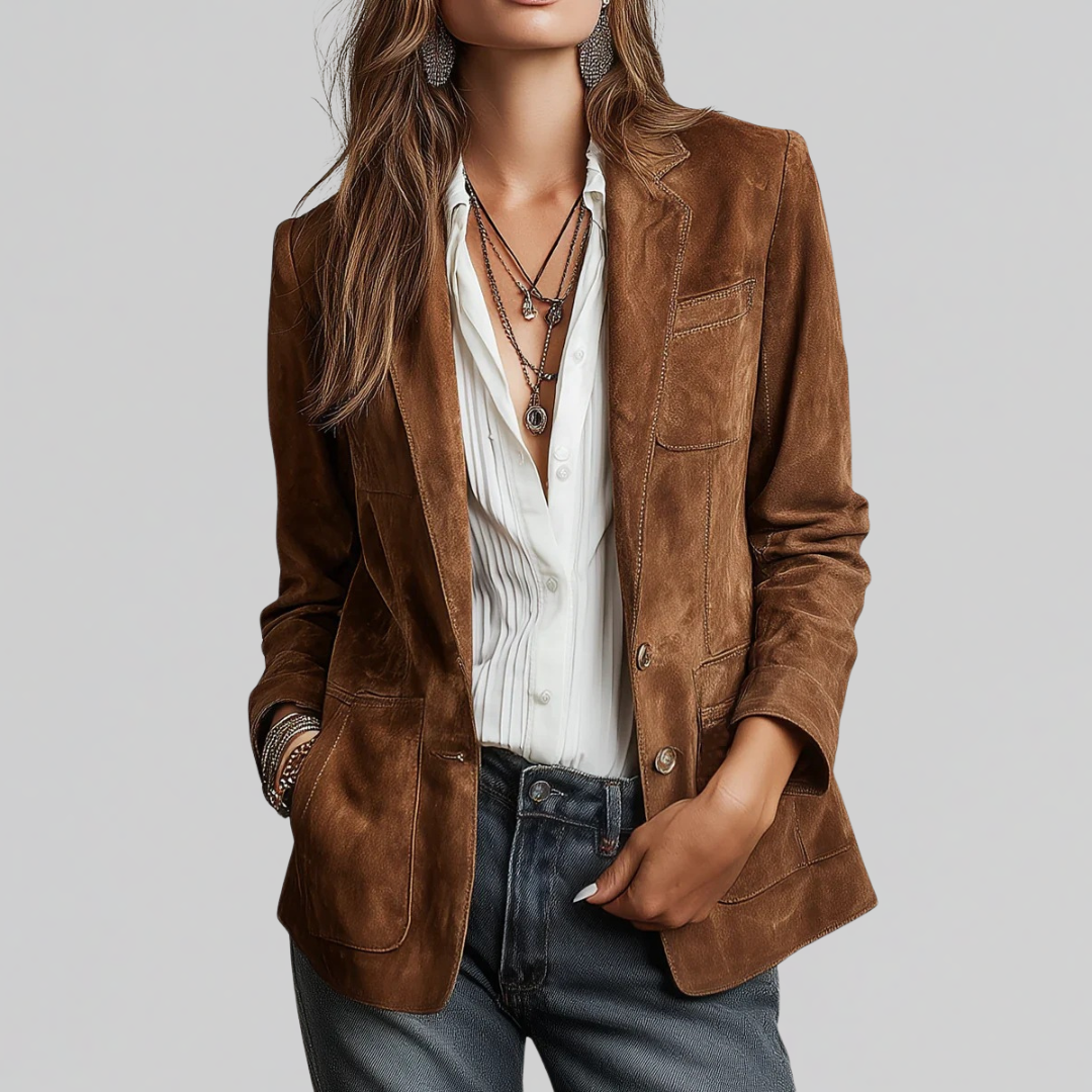 Lillian-Katharine | Women's Soft Suede-Touch Blazer
