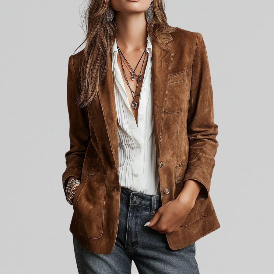 Lillian-Katharine | Women's Soft Suede-Touch Blazer