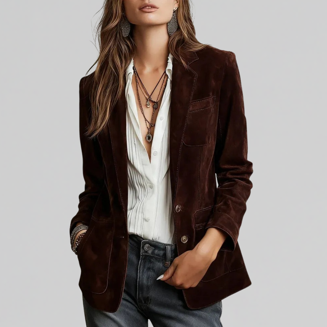 Lillian-Katharine | Women's Soft Suede-Touch Blazer