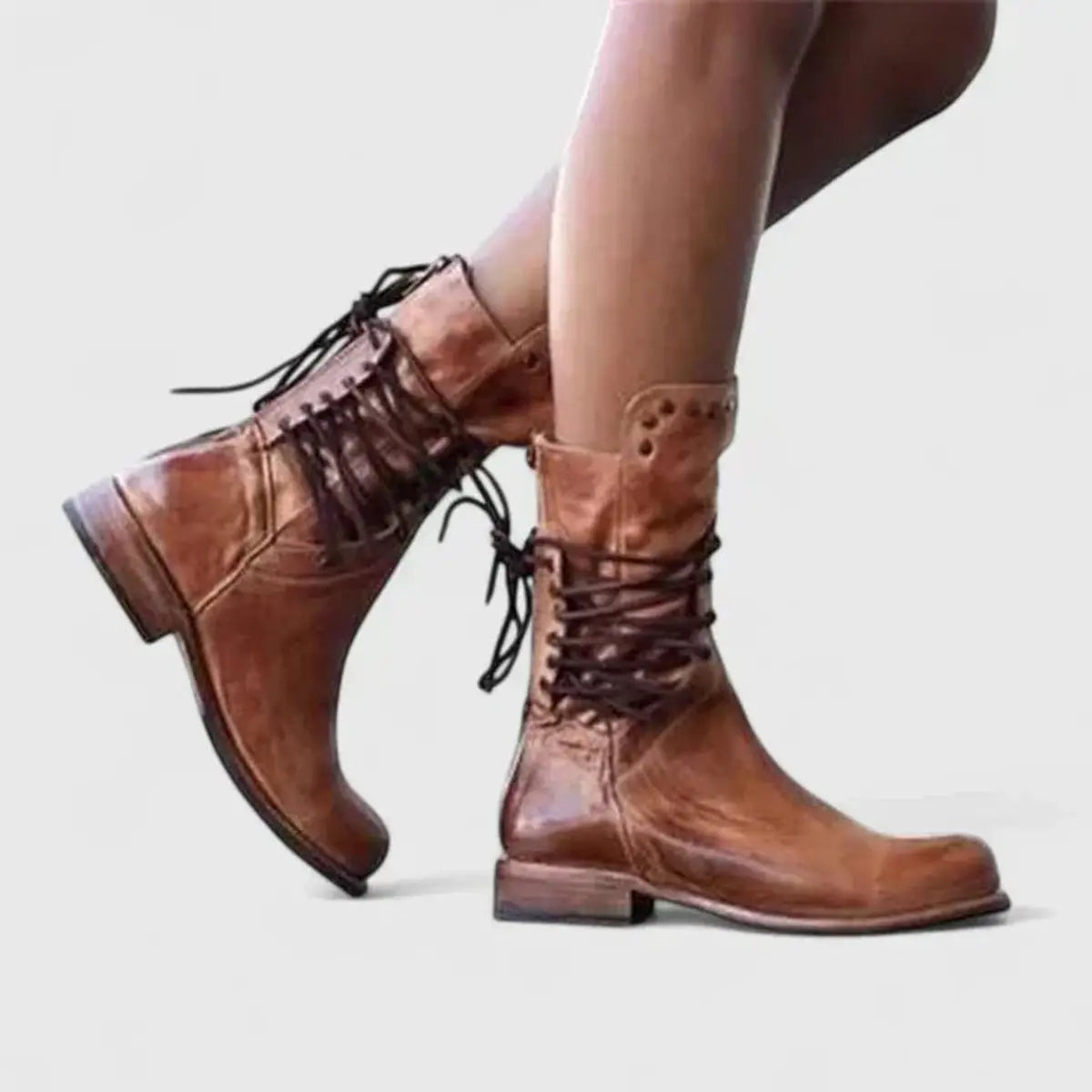 Silvia | Women's Studded Lace-Up Ankle Boots