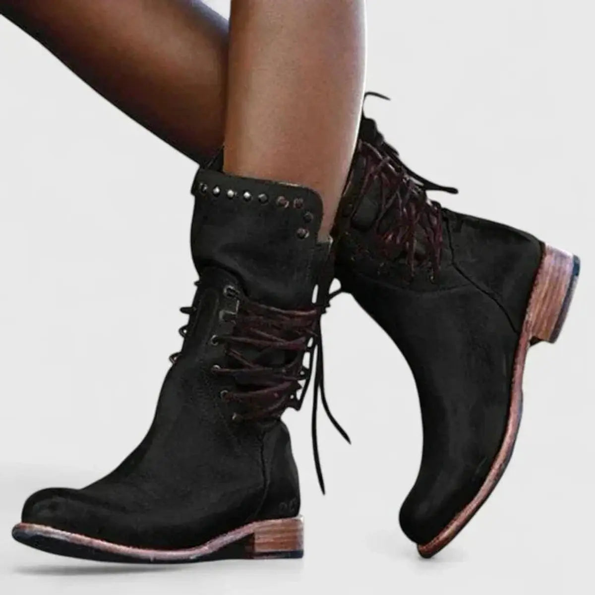 Silvia | Women's Studded Lace-Up Ankle Boots