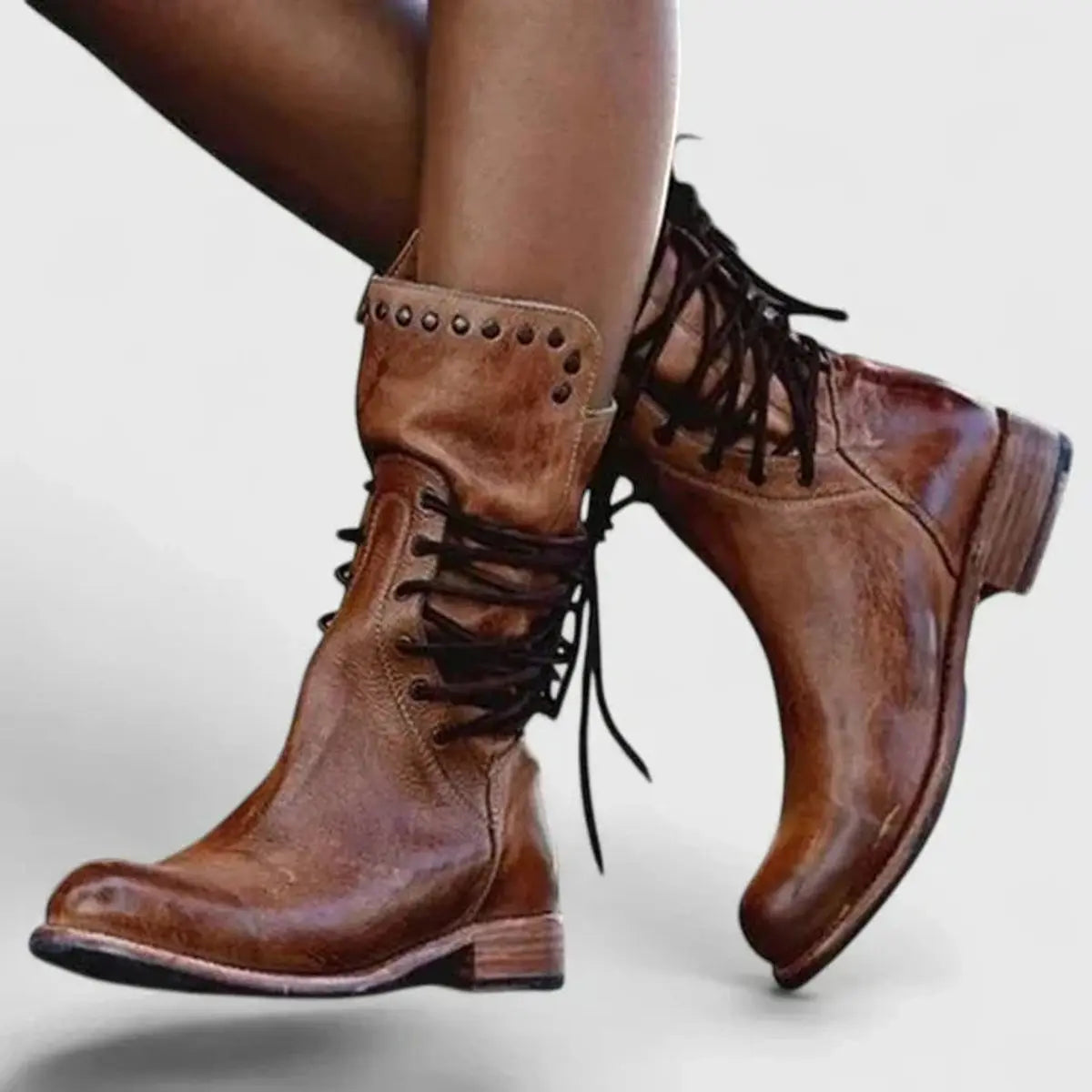 Silvia | Women's Studded Lace-Up Ankle Boots