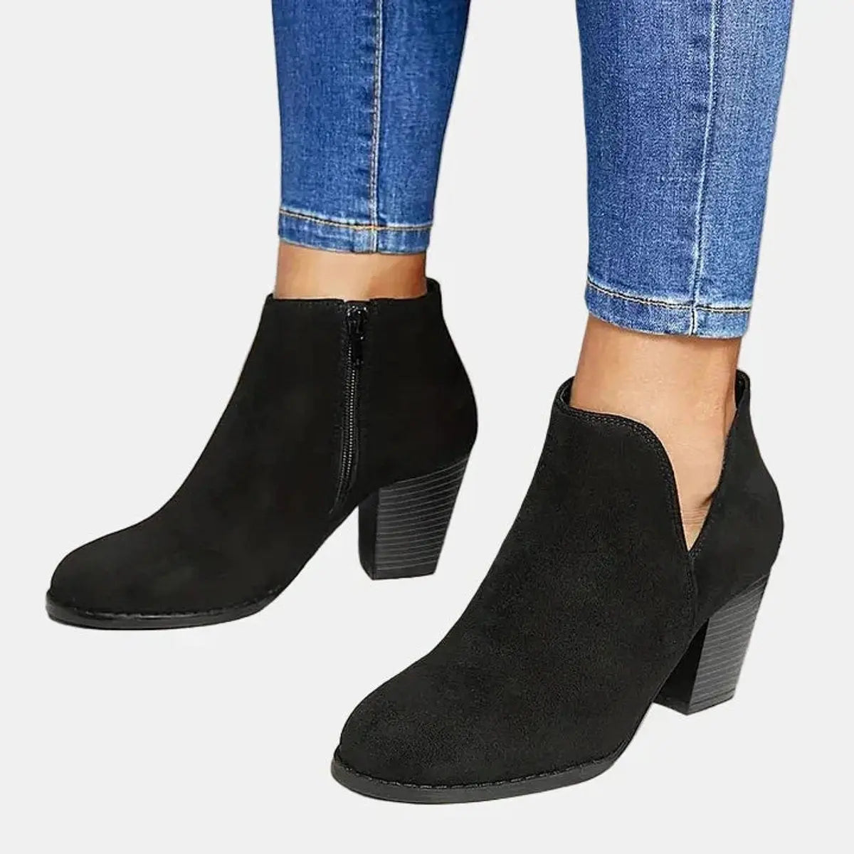 Roberta | Women's Suede Block Heel Chelsea Boots