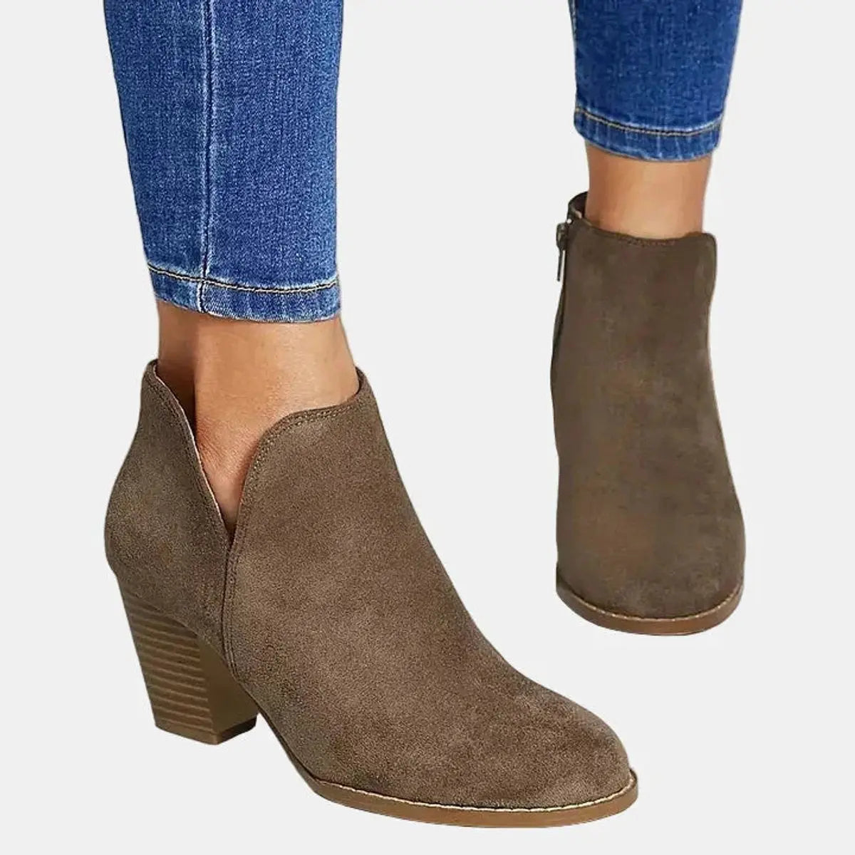 Roberta | Women's Suede Block Heel Chelsea Boots