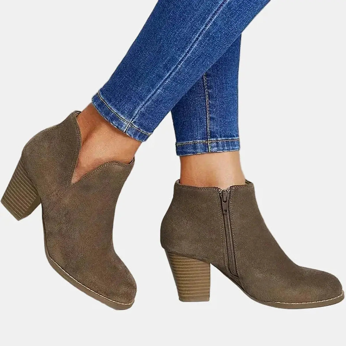 Roberta | Women's Suede Block Heel Chelsea Boots