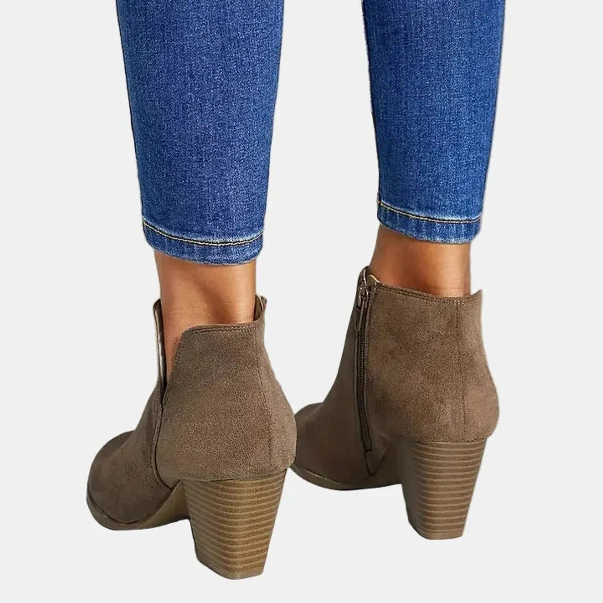 Roberta | Women's Suede Block Heel Chelsea Boots