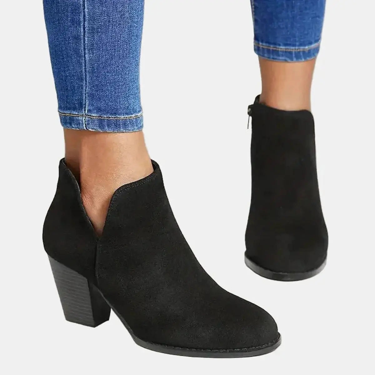 Roberta | Women's Suede Block Heel Chelsea Boots
