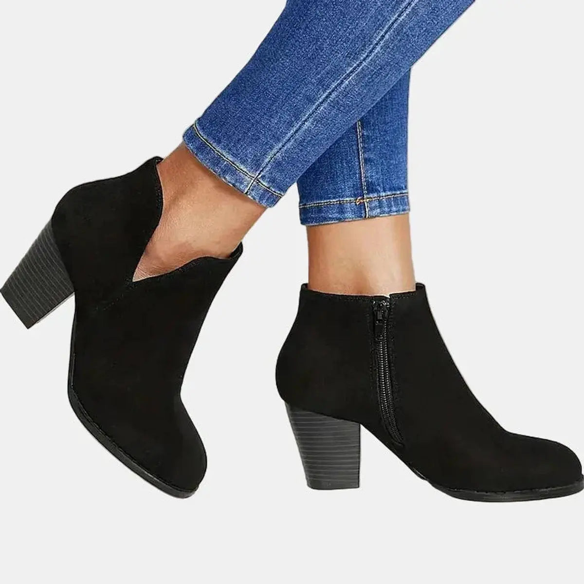 Roberta | Women's Suede Block Heel Chelsea Boots