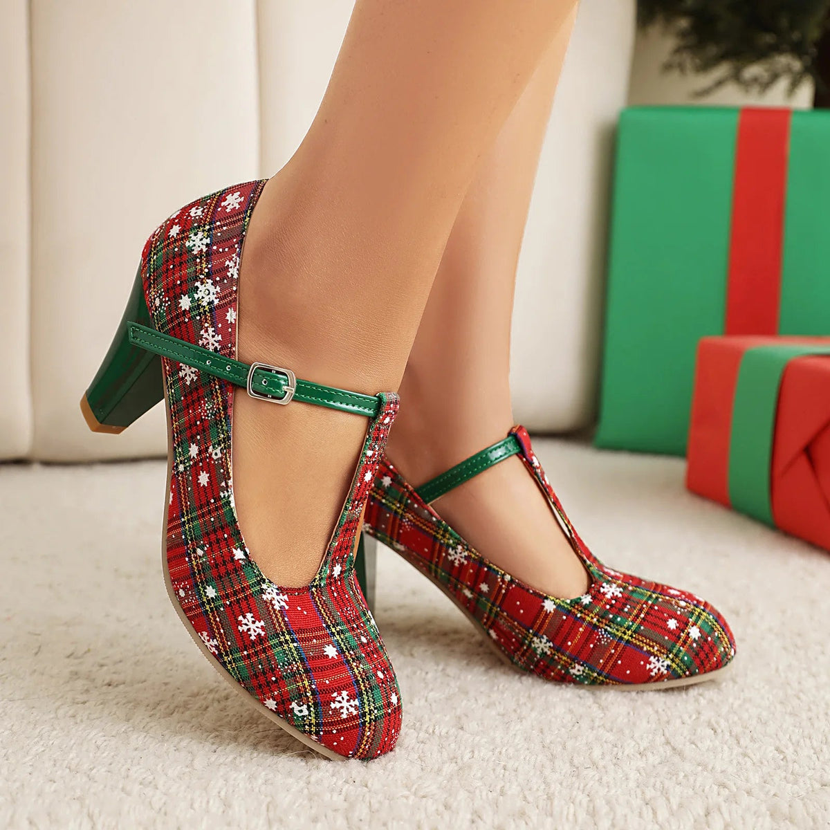 Georgia | Women's Tartan Plaid Mary Jane Heels