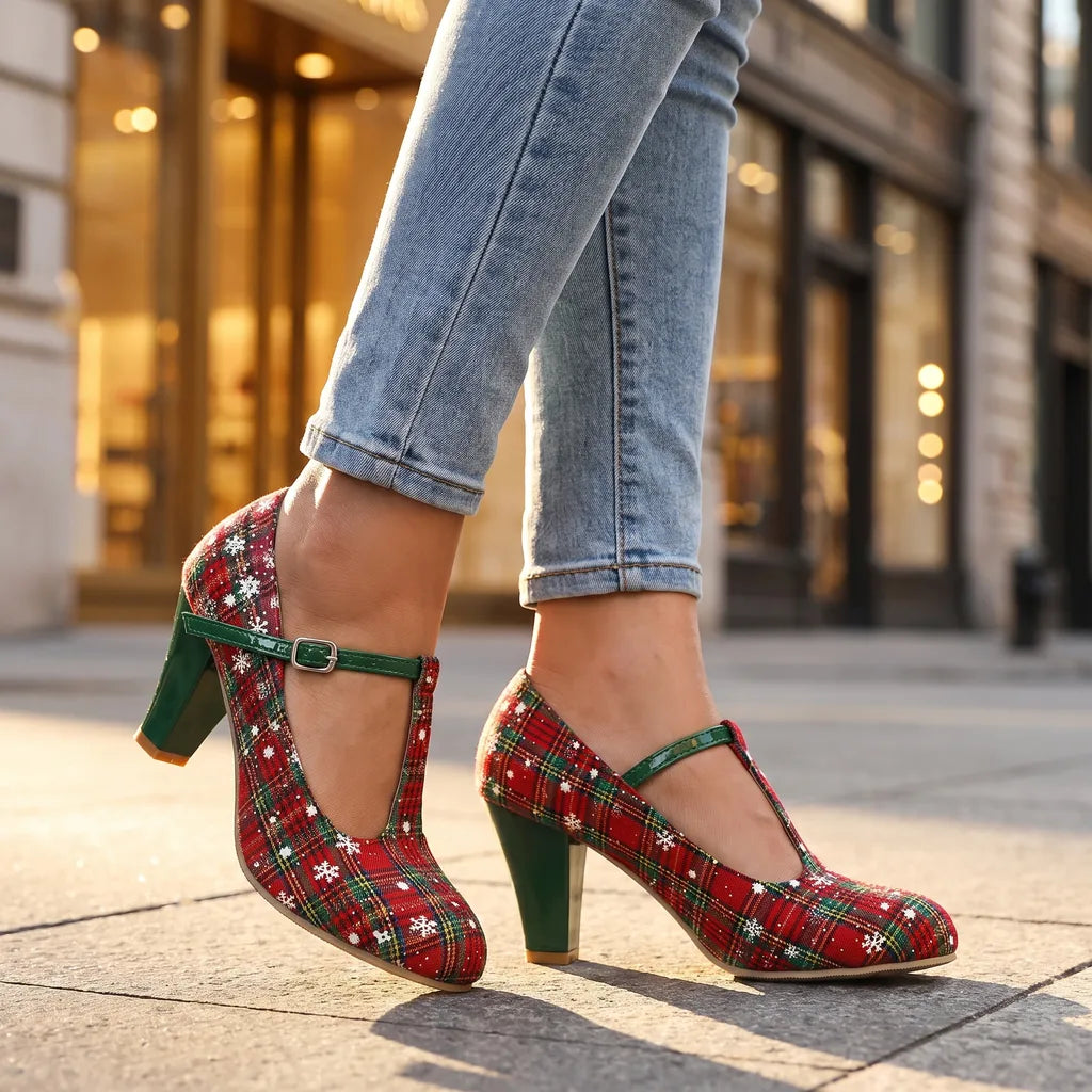 Georgia | Women's Tartan Plaid Mary Jane Heels