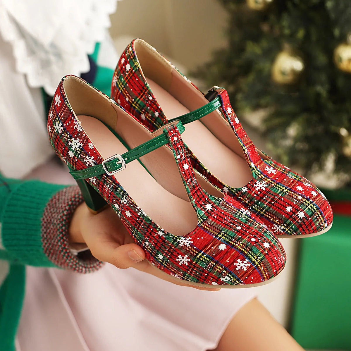 Georgia | Women's Tartan Plaid Mary Jane Heels