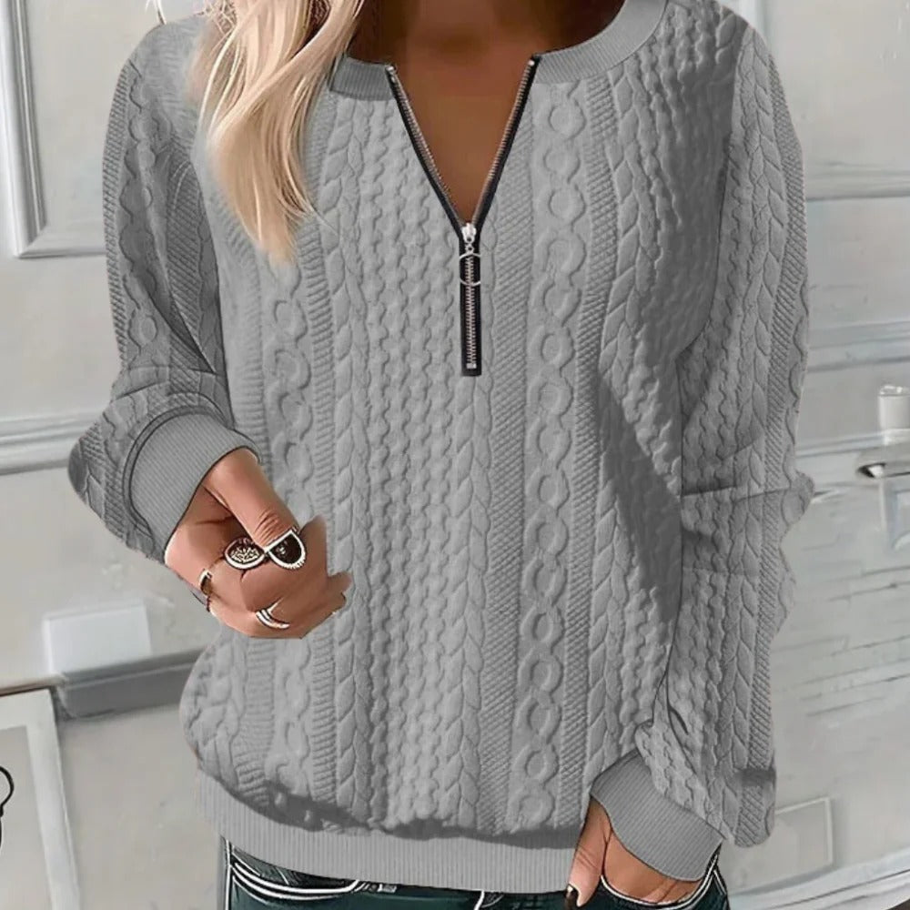 Mavis-Eleanor | Women's Textured Cable-Knit Sweater