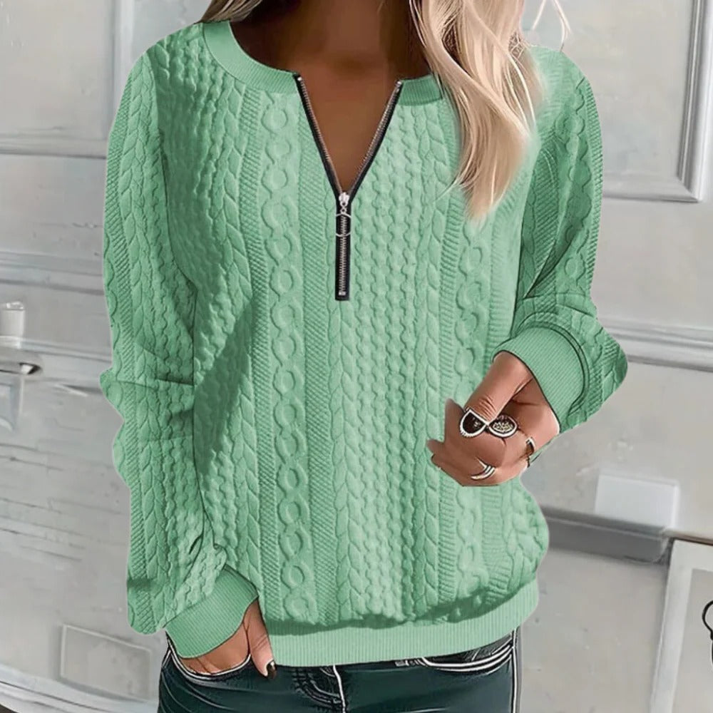 Mavis-Eleanor | Women's Textured Cable-Knit Sweater