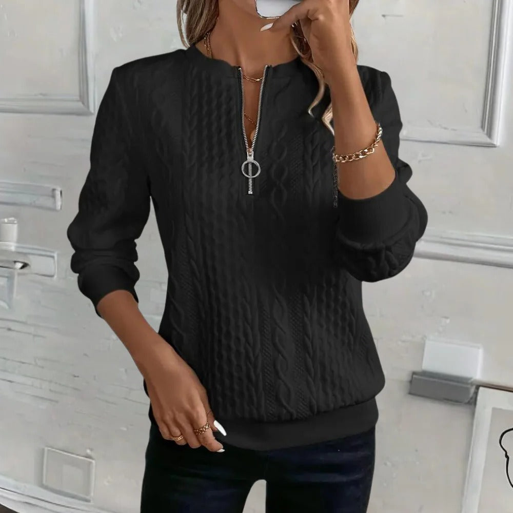 Mavis-Eleanor | Women's Textured Cable-Knit Sweater