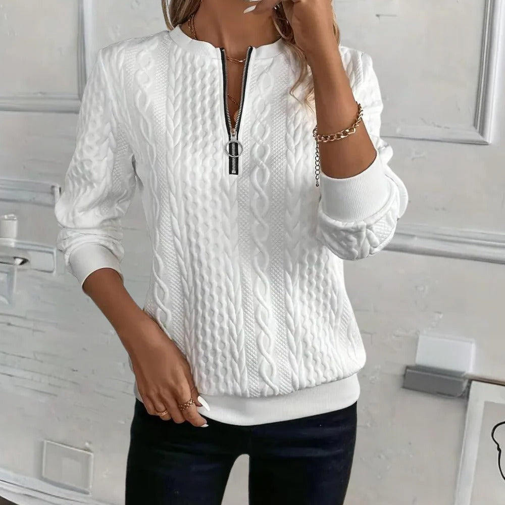Mavis-Eleanor | Women's Textured Cable-Knit Sweater