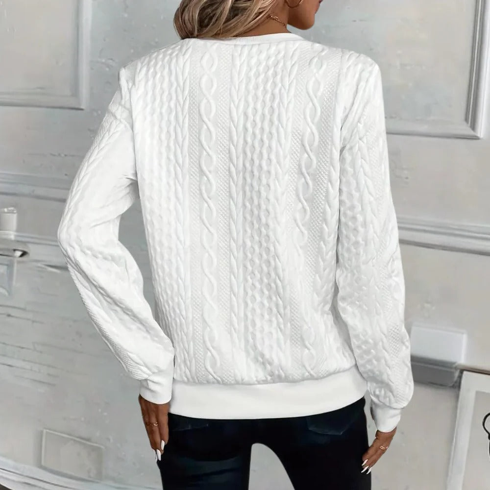 Mavis-Eleanor | Women's Textured Cable-Knit Sweater