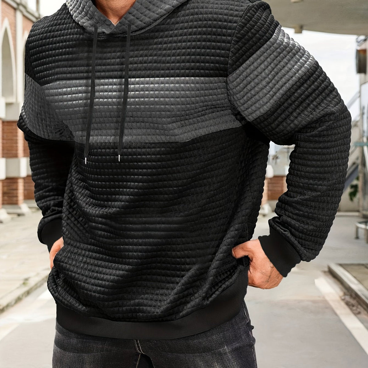 Rosemary-Nadine | Women's Textured Colour-Block Hoodie