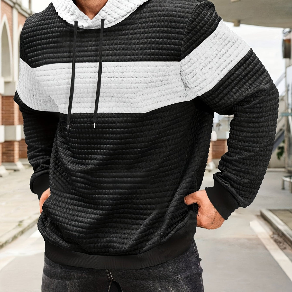 Rosemary-Nadine | Women's Textured Colour-Block Hoodie