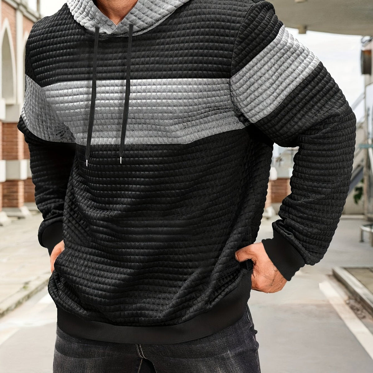 Rosemary-Nadine | Women's Textured Colour-Block Hoodie