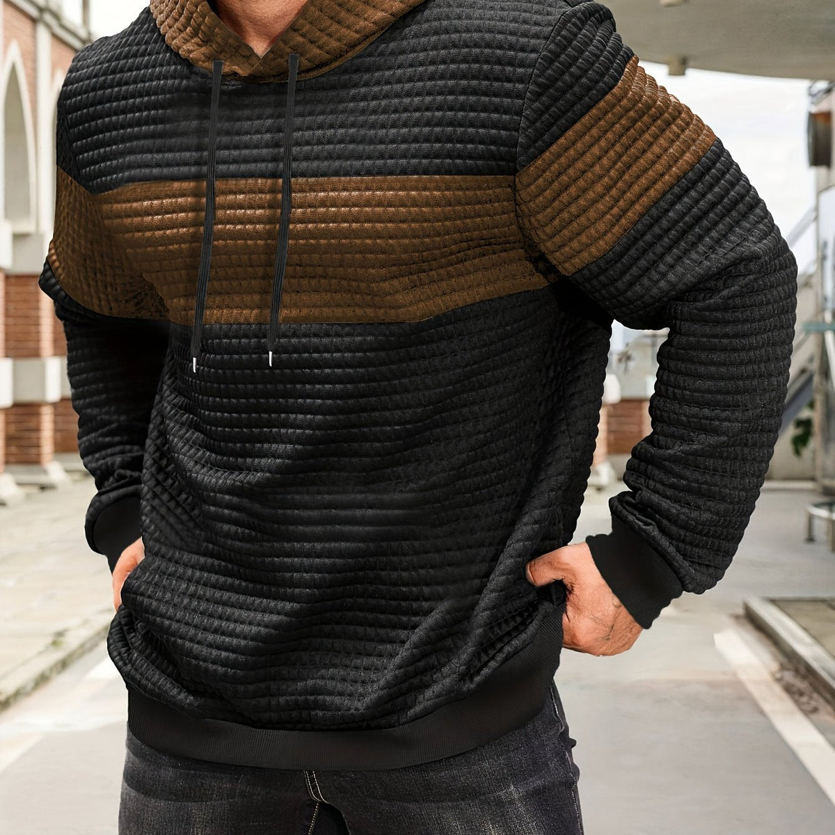 Rosemary-Nadine | Women's Textured Colour-Block Hoodie