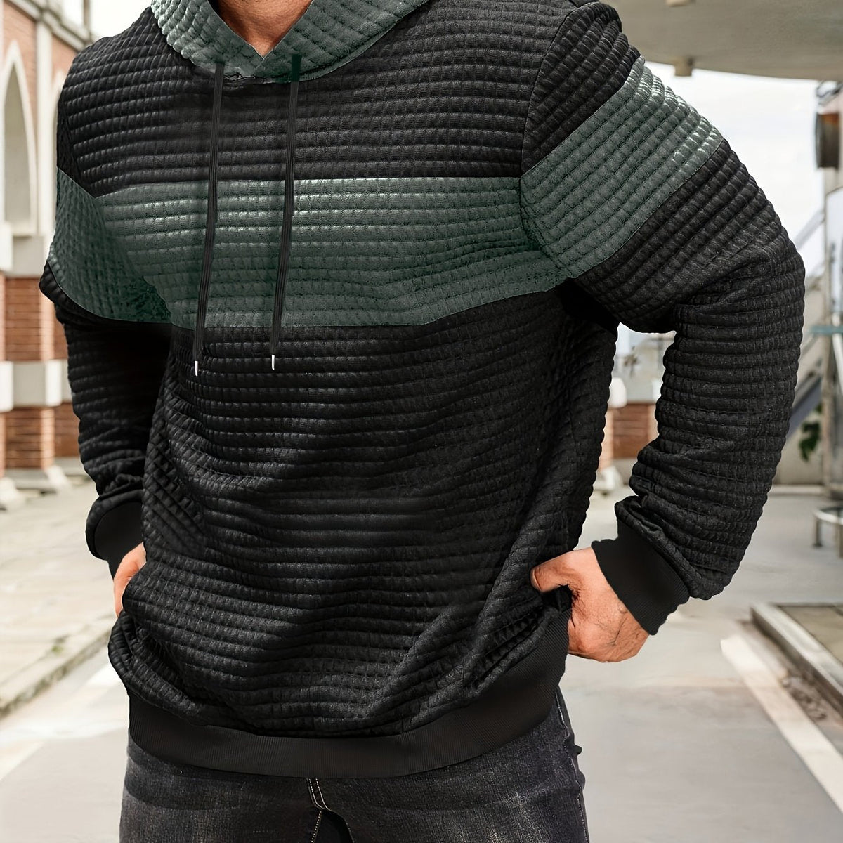 Rosemary-Nadine | Women's Textured Colour-Block Hoodie
