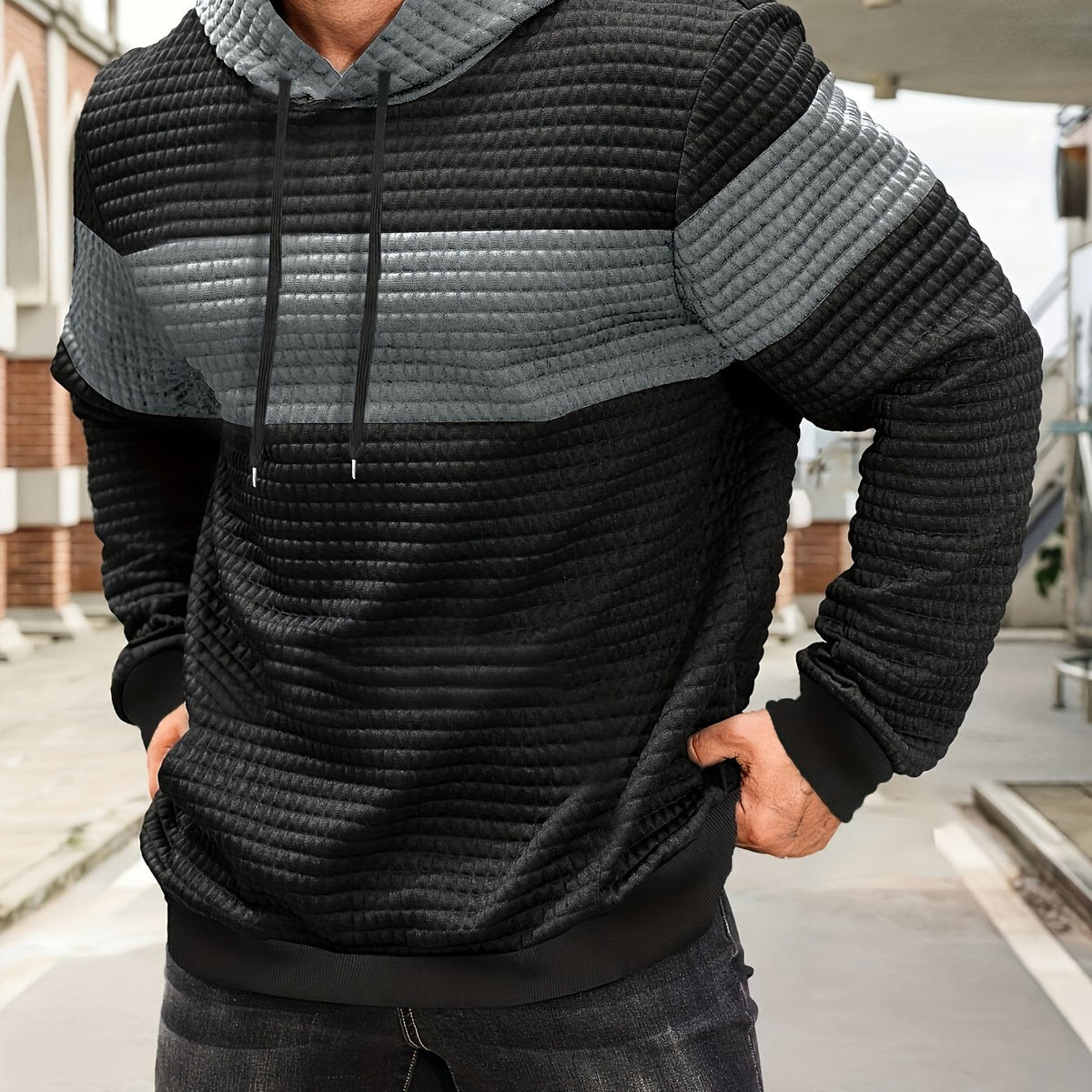 Rosemary-Nadine | Women's Textured Colour-Block Hoodie