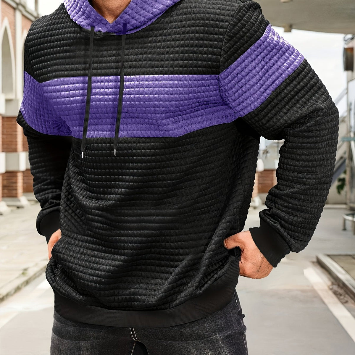 Rosemary-Nadine | Women's Textured Colour-Block Hoodie