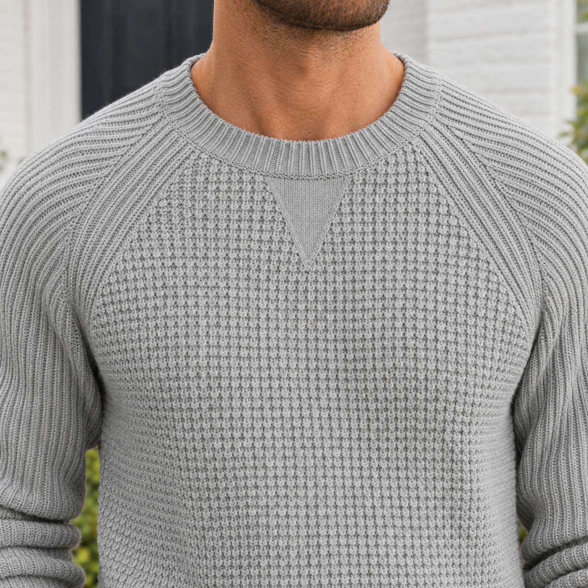 Pearl-Bernadette | Women's Textured Crew Neck Sweater