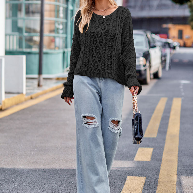 Agnes | Women's Textured Cropped Sweater