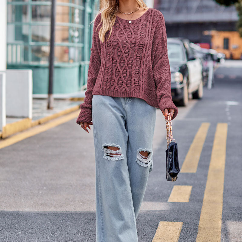 Agnes | Women's Textured Cropped Sweater