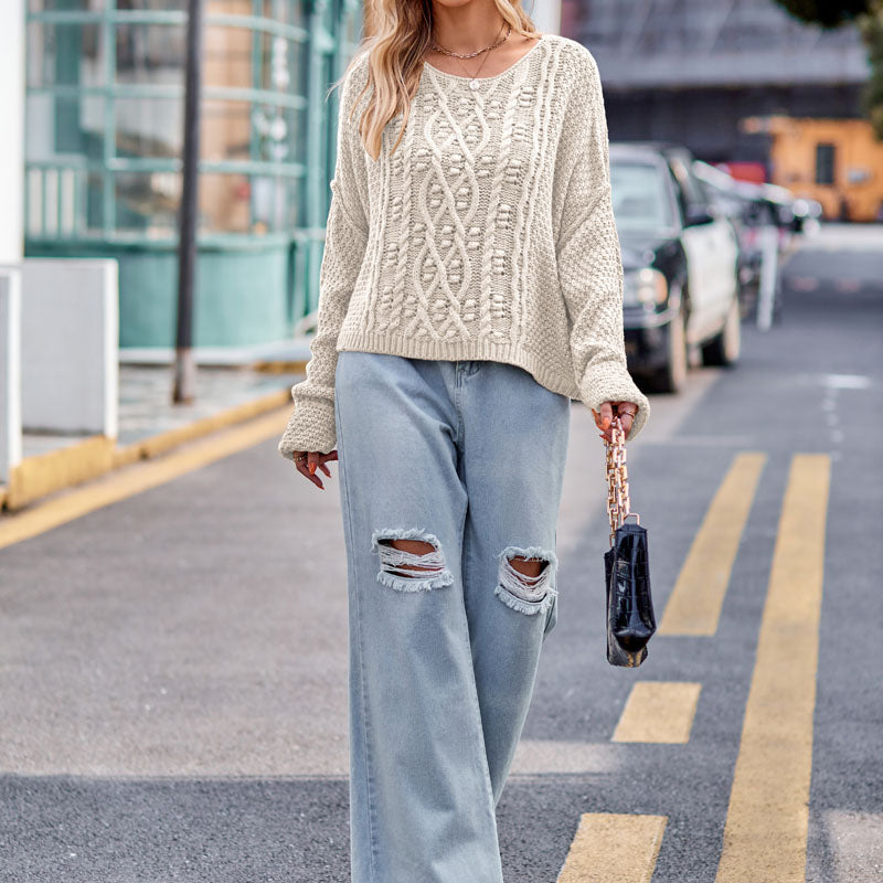 Agnes | Women's Textured Cropped Sweater