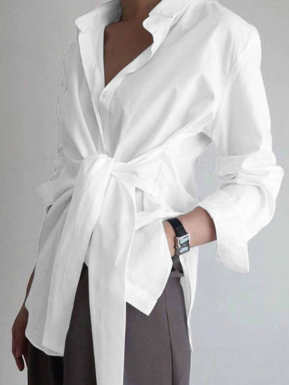 Adele-Agnes | Women's Tie-Front Wrap Blouse