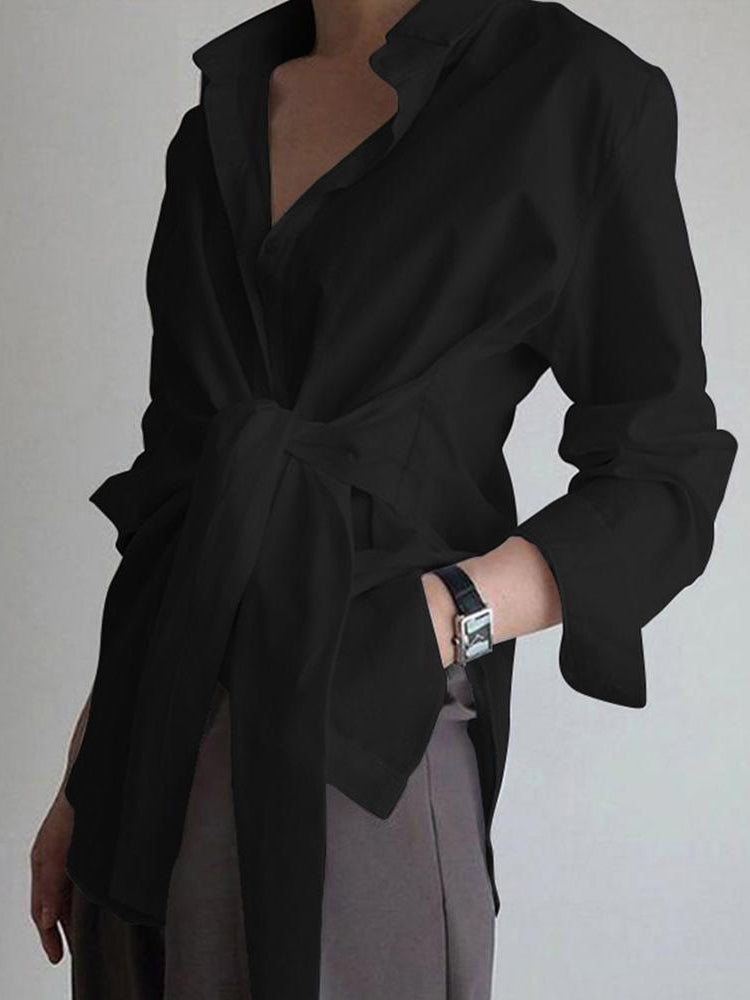 Adele-Agnes | Women's Tie-Front Wrap Blouse