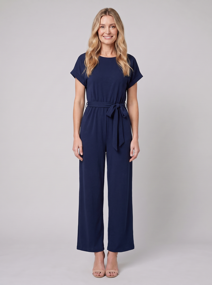 Nella | Women's Tie-Waist Wide-Leg Jumpsuit