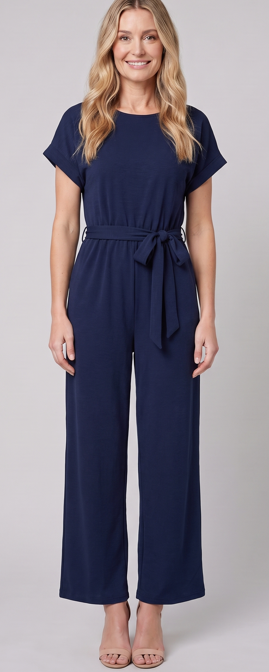 Nella | Women's Tie-Waist Wide-Leg Jumpsuit