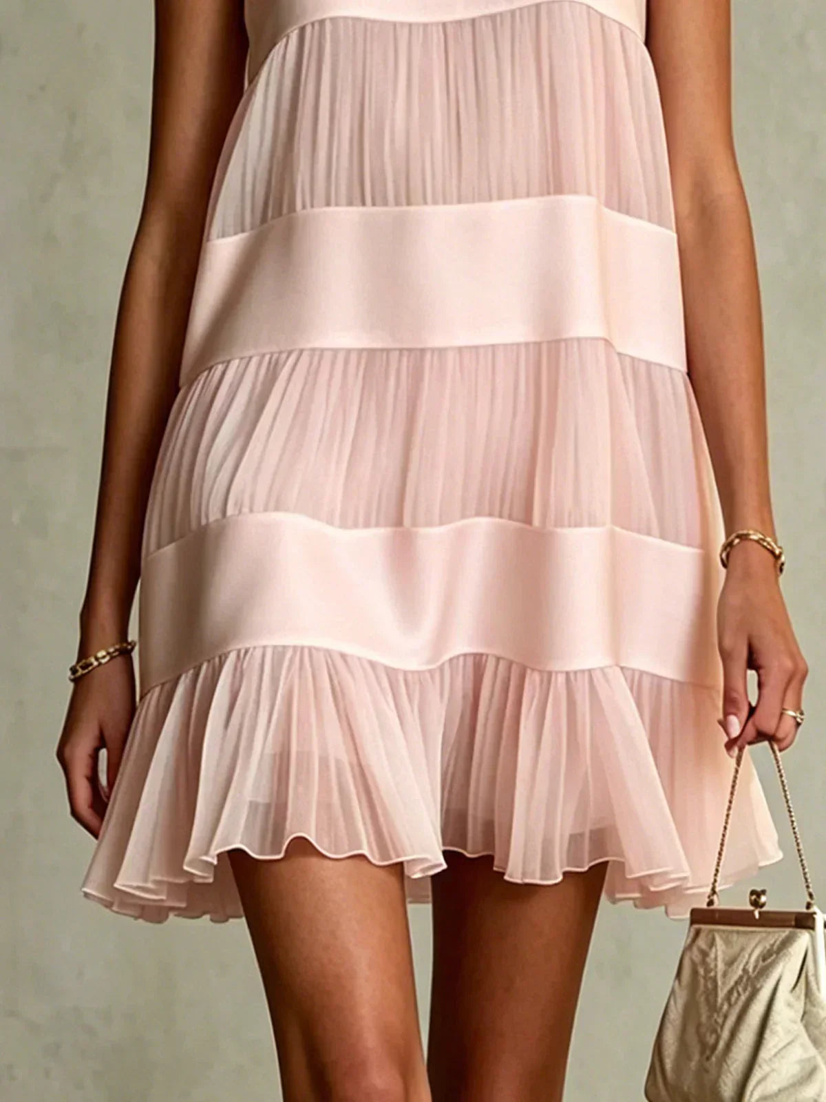 Rhea-Mabel | Women's Tiered Chiffon Ruffle Mini Dress