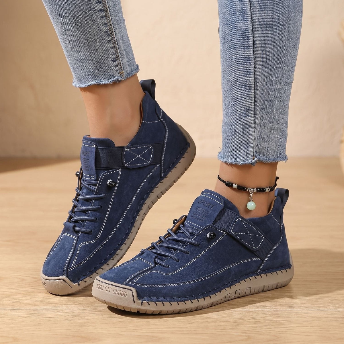 Ingrid-Opal | Women's Toggle-Closure Arch-Support Low-Top Sneakers