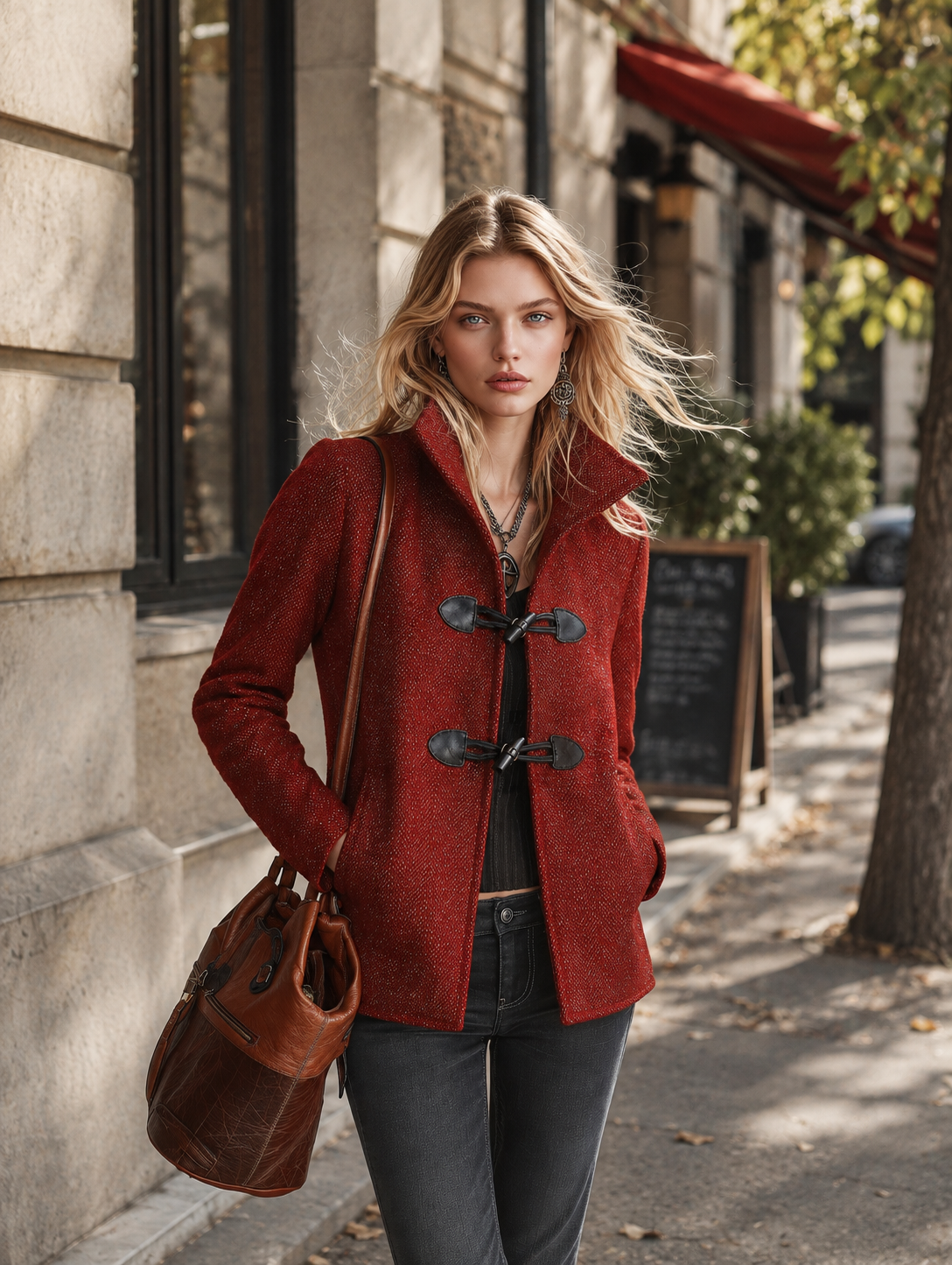 Ivy | Women's Toggle Trench Coat with Cropped Fit