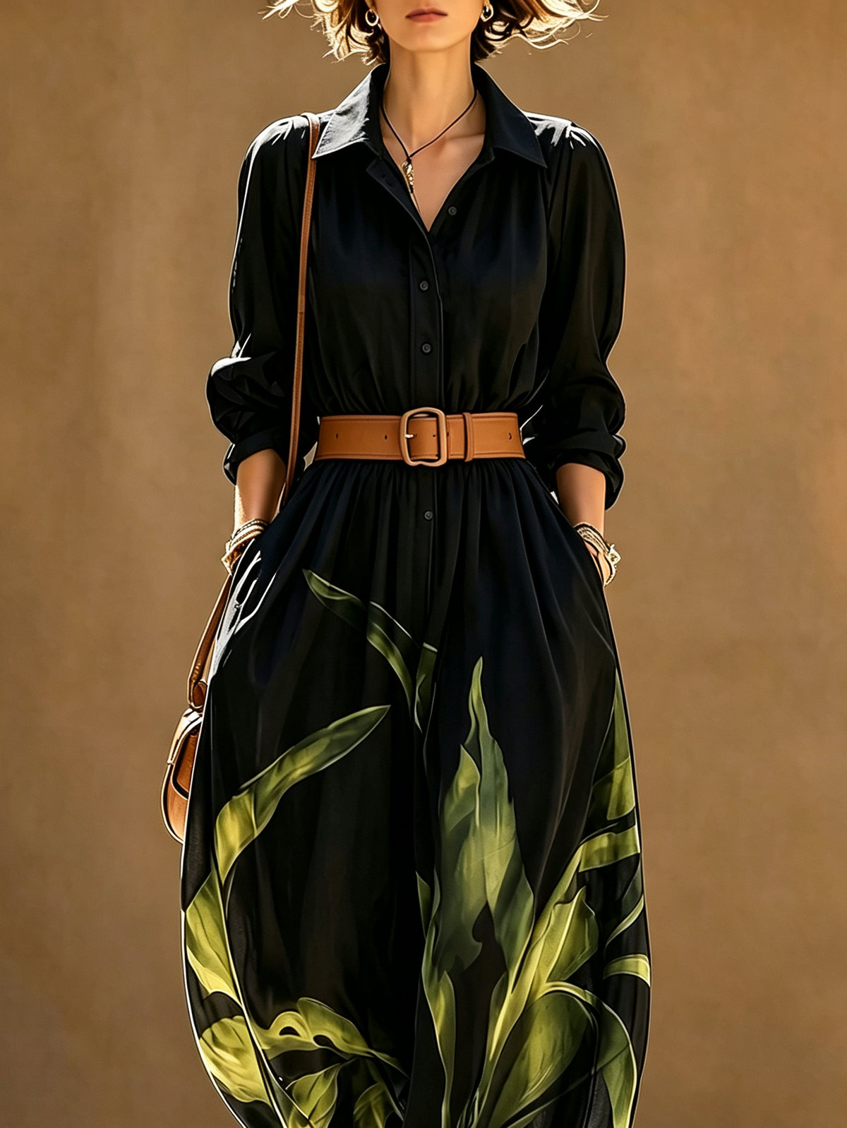 Miriam | Women's Tropical Print Button-Front Jumpsuit