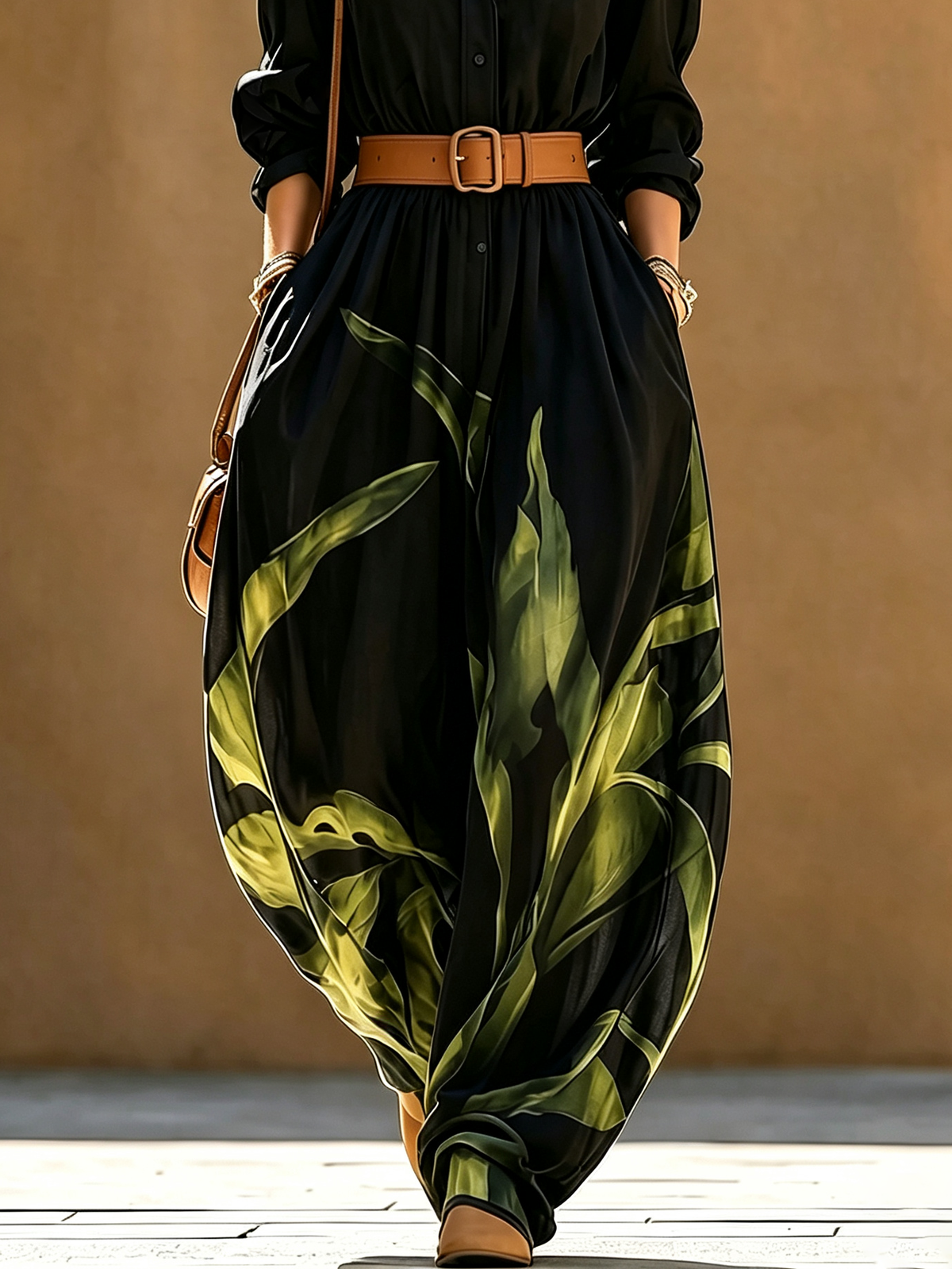 Miriam | Women's Tropical Print Button-Front Jumpsuit