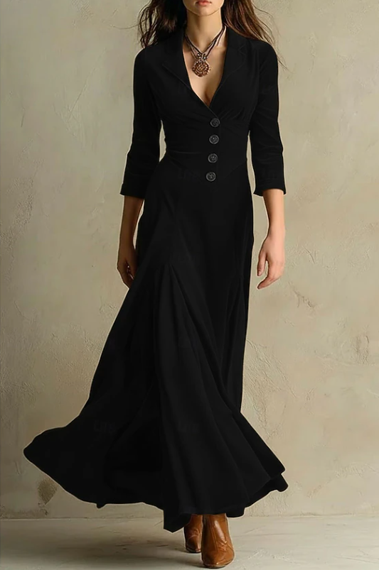 Petra | Women's V-Neck A-Line Maxi Dress
