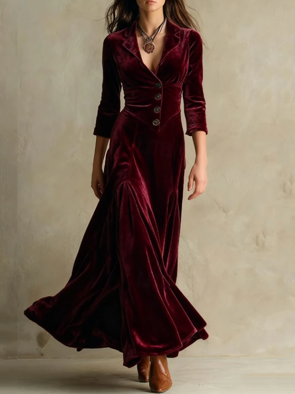 Petra | Women's V-Neck A-Line Maxi Dress