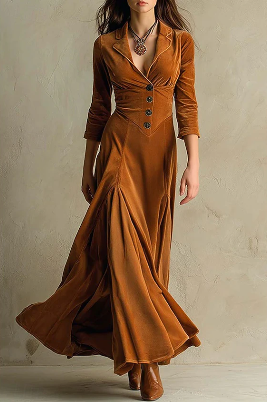 Petra | Women's V-Neck A-Line Maxi Dress