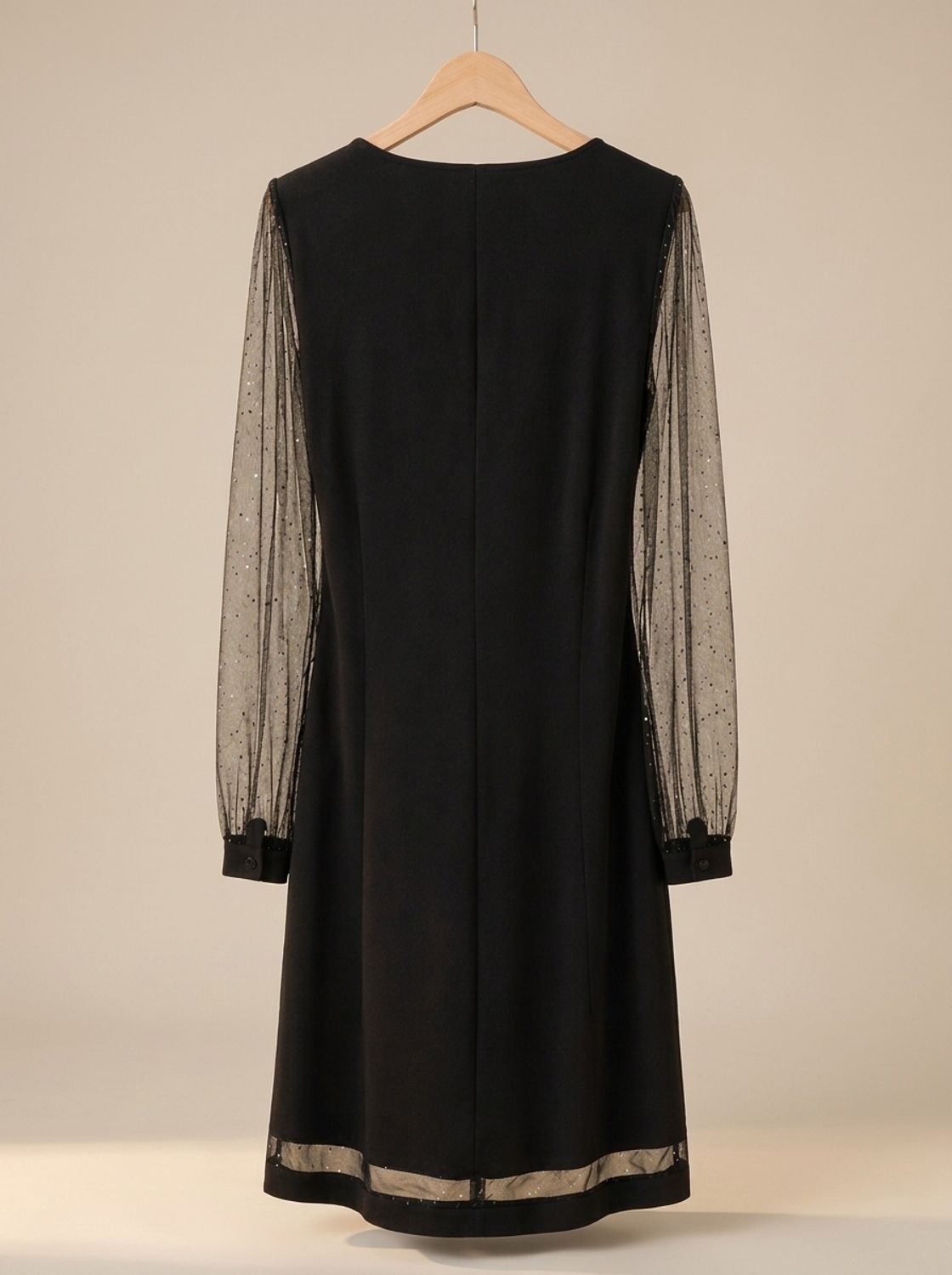 Matilda-Carmen | Women's V-Neck Glitter Mesh Sleeve Mini Dress
