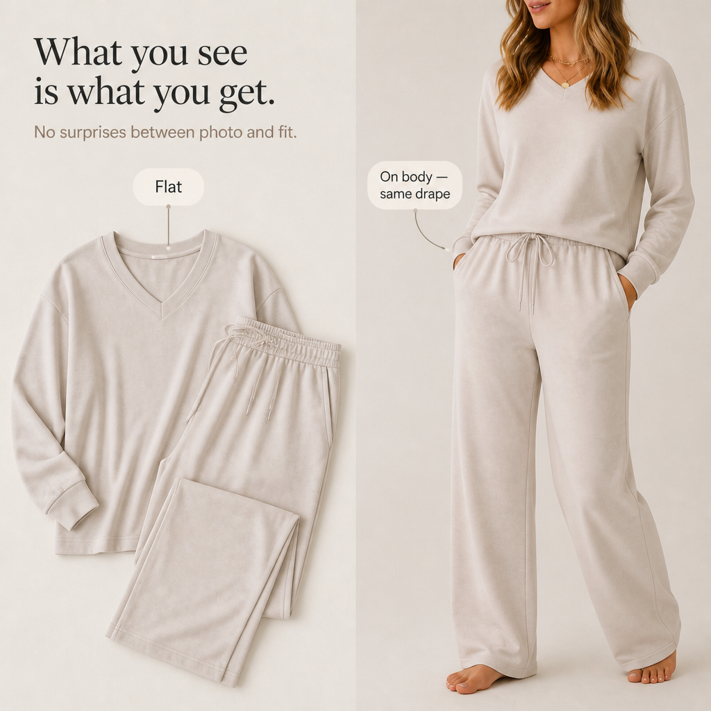 Lorraine | Women's V-Neck Wide-Leg Lounge Set